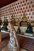 Vientiane, Laos - Wat Si Saket, The gallery around the sim houses thousands of Buddha statues in various mudras, dating  from the 16th century.